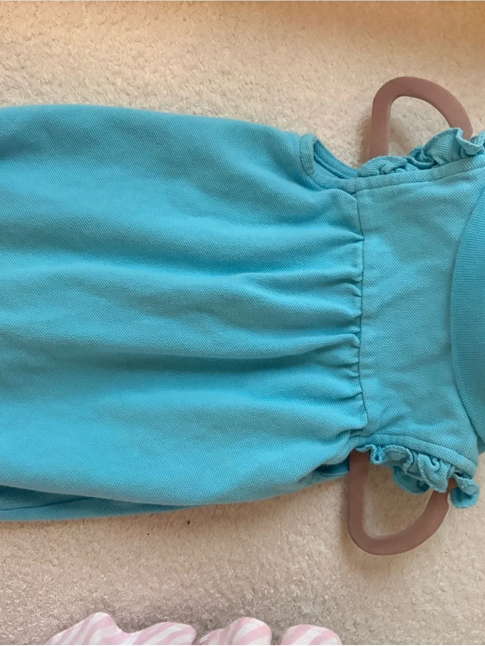 Ralph Lauren Girls' Ruffled Polo Top - Turquoise